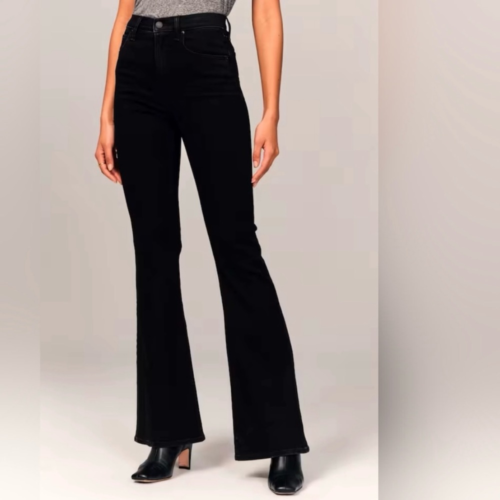 Abercrombie‎ & Fitch Black Flare Ultra High Rise Jeans